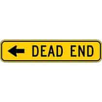 Dead End with Left Arrow Sign