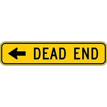 Dead End with Left Arrow Sign