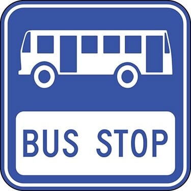 Bus Stop with Full Symbol Sign