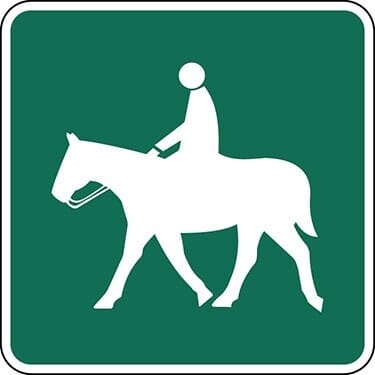 Equestrians Permitted Symbol Sign