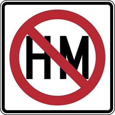 Hazardous Material & Cargo Prohibited Symbol Sign