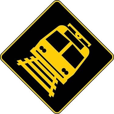 Light Rail Activated Blank-out Symbol Sign