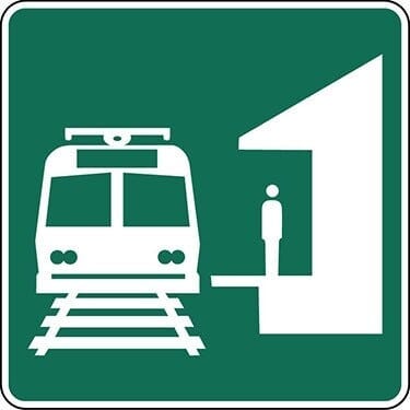 Light Rail Station Symbol Sign
