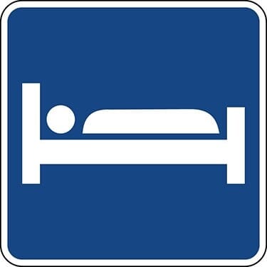 Lodging Symbol Information Sign