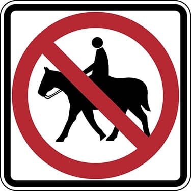 No Equestrians Symbol Sign
