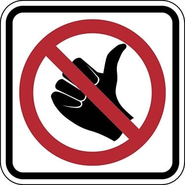 No Hitchhiking Symbol Sign