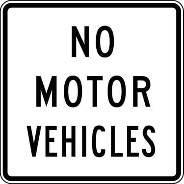 No Motor Vehicles Sign