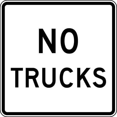 No Trucks Sign