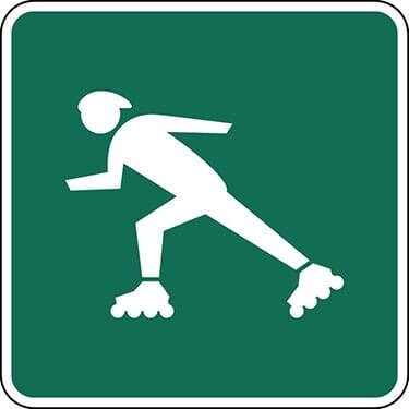 Skaters Permitted Symbol Sign