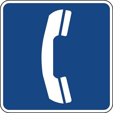 Telephone Symbol Information Sign