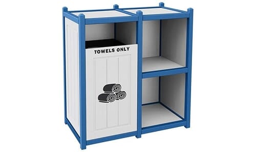Two-Tone Panel Design Double Towel Station TW-07 - - Barco Products