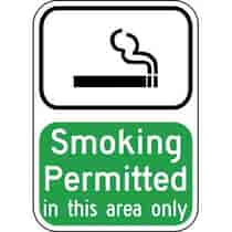 Smoking Permitted In This Area Only - Steel Sign