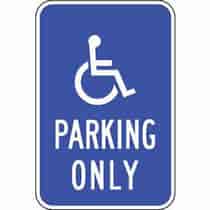ADA Symbol, Parking Only Sign