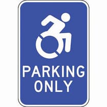 ADA Parking Only Blue Updated Accessible Symbol Sign