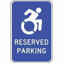 ADA Reserved Parking Blue Updated Accessible Symbol Sign