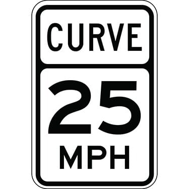 Advisory Speed Curve Sign