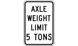 5t Icon Axle Weight Limit 5 Tons Sign SIGN-53 - - Barco Products Canada