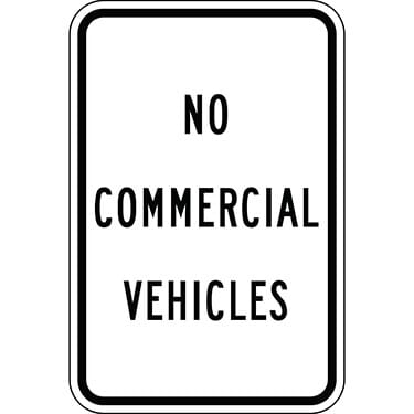 No Commercial Vehicles Sign