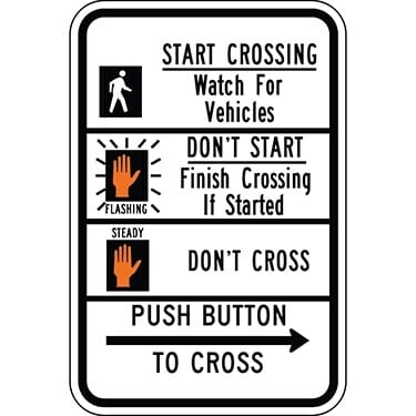 Pedestrian Traffic Signal Symbol Sign