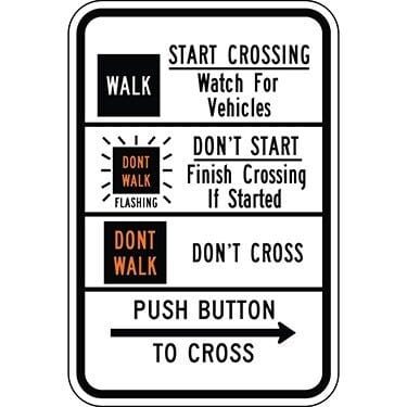 Pedestrian Traffic Signal Symbol Walk/Don't Walk Sign