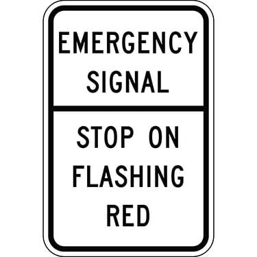 Emergency Signal Stop on Flashing Red Sign