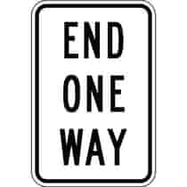 End One Way Directional Sign
