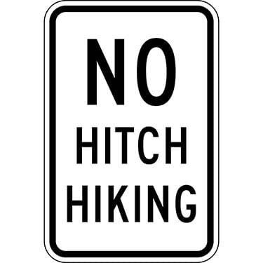 No Hitchhiking Sign