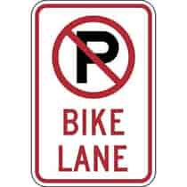 No Parking Symbol Bike Lane Sign