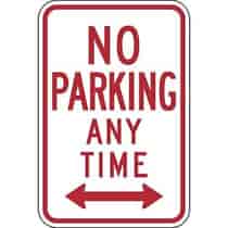 No Parking Anytime with Double Arrow Sign