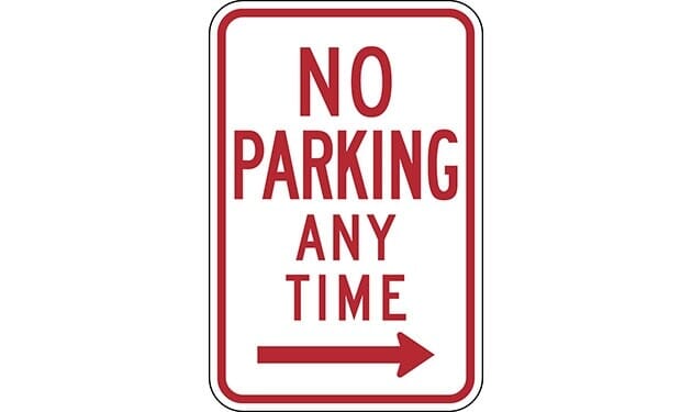 ✴︎E✴︎ No Parking Anytime with Right Arrow Sign SIGN-289 - - Barco
