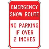 No Parking Emergency Snow Route Sign