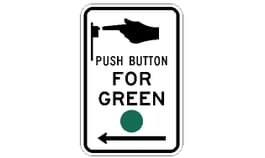 Walk Left Button Push Button for Walk Signal with Left Arrow Sign SIGN-359 - - Barco ...