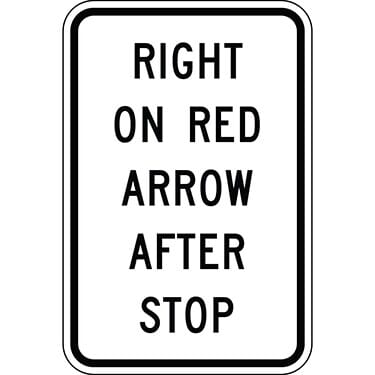 Right On Red Arrow After Stop Sign