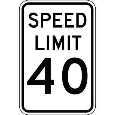 Speed Limit 40 Sign