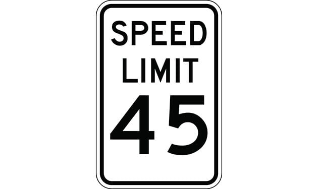 Speed Limit 45 Sign