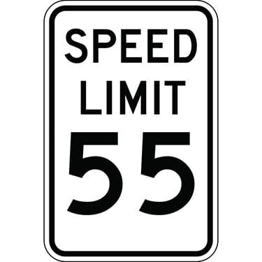 Speed Limit 55 Sign