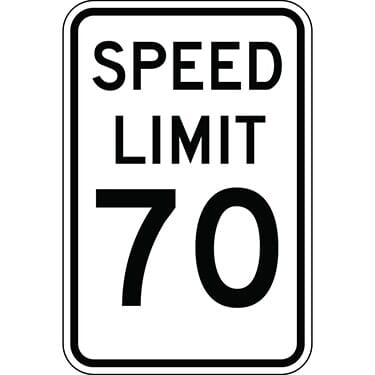 Speed Limit 70 Sign