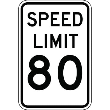 Speed Limit 80 Sign