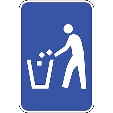 Litter Container Symbol Information Sign