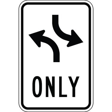 Two-Way Left Turn Lane Only Sign