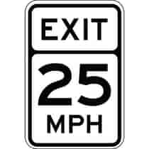 Exit, Semi-Custom MPH Sign