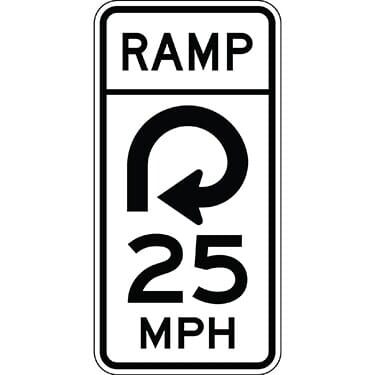 Advisory Ramp Speed, Semi-Custom MPH Sign