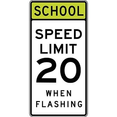 School Speed Limit Flashing Sign