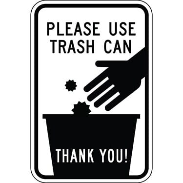 Please Use Trash Can with Symbol Sign