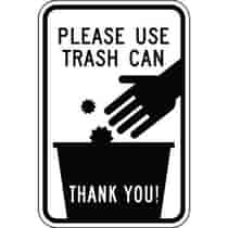 Please Use Trash Can with Symbol Sign