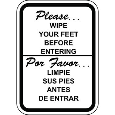 Please Wipe Feet Por Favor Limpie Sus Pies Sign