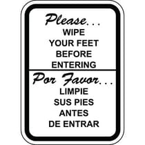 Please Wipe Feet Por Favor Limpie Sus Pies Sign