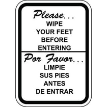 Please Wipe Feet Por Favor Limpie Sus Pies Sign