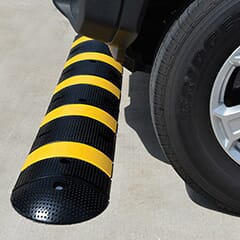 Car approaching Speed Bump.