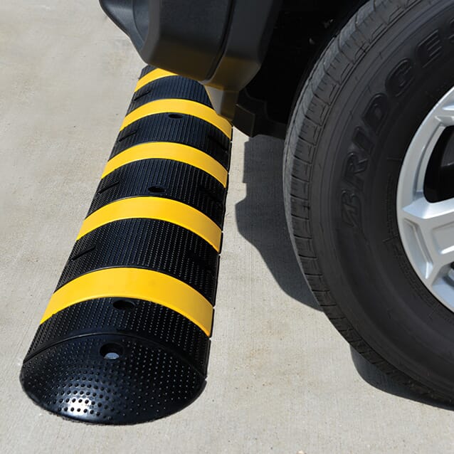 Car approaching Speed Bump.